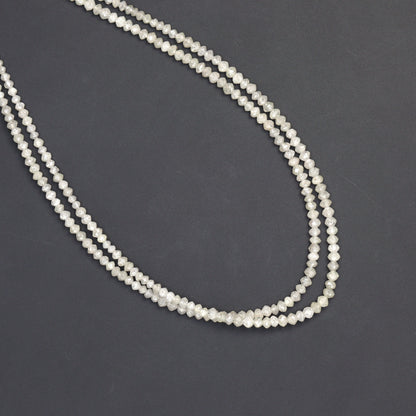 Gray Diamond 2mm - 2.2mm Hand Faceted Rondelles Bead Strand