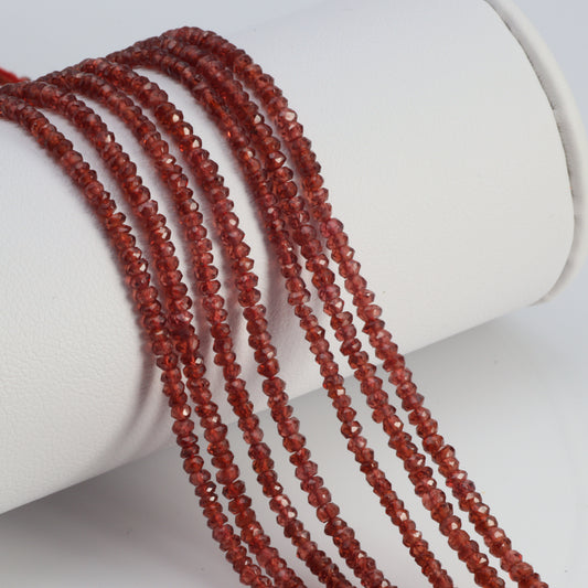 Red Garnet 2.5mm Faceted Rondelles