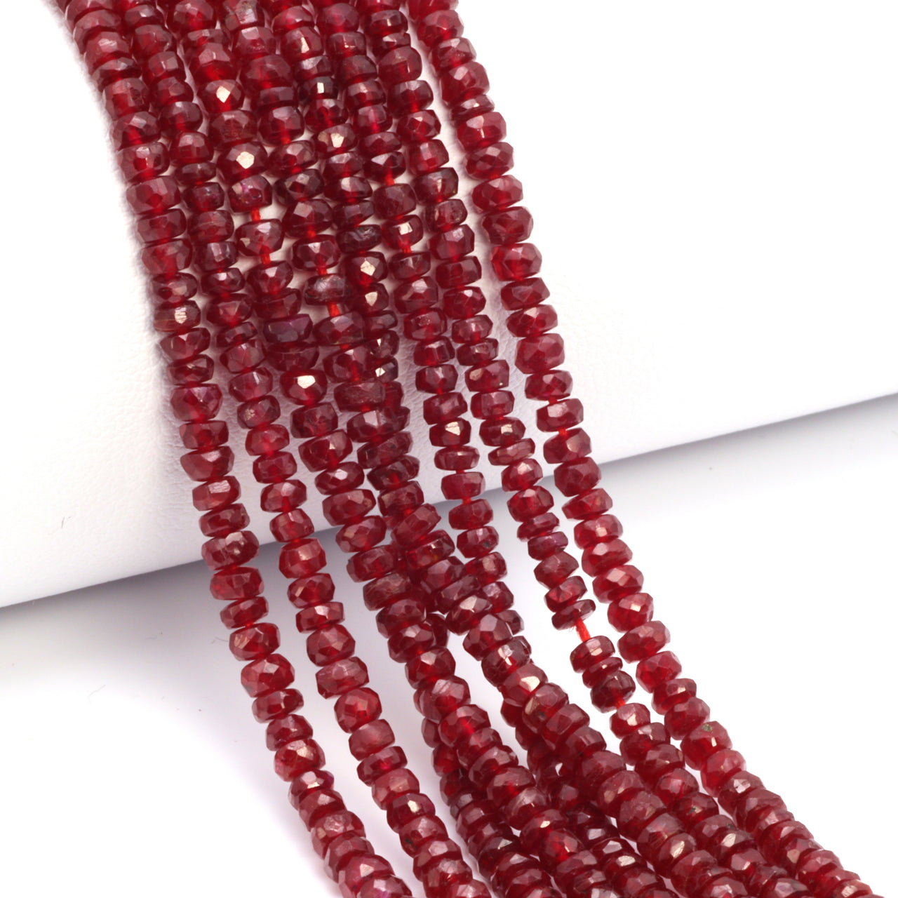 Red Ruby 3.5mm Faceted Rondelles