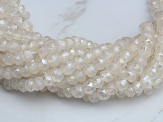 Coated Crystal Quartz 3.5mm Faceted Rondelles