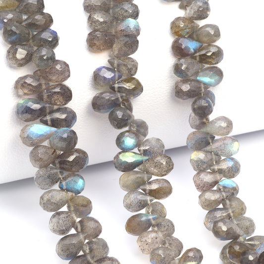 AAA Blue Labradorite 7x5mm Faceted Teardrop Briolettes