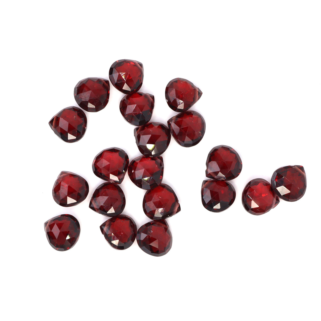 Red Garnet 8mm Faceted Heart Shaped Briolettes