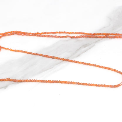Coated Orange Carnelian 2.5mm Faceted Rondelles