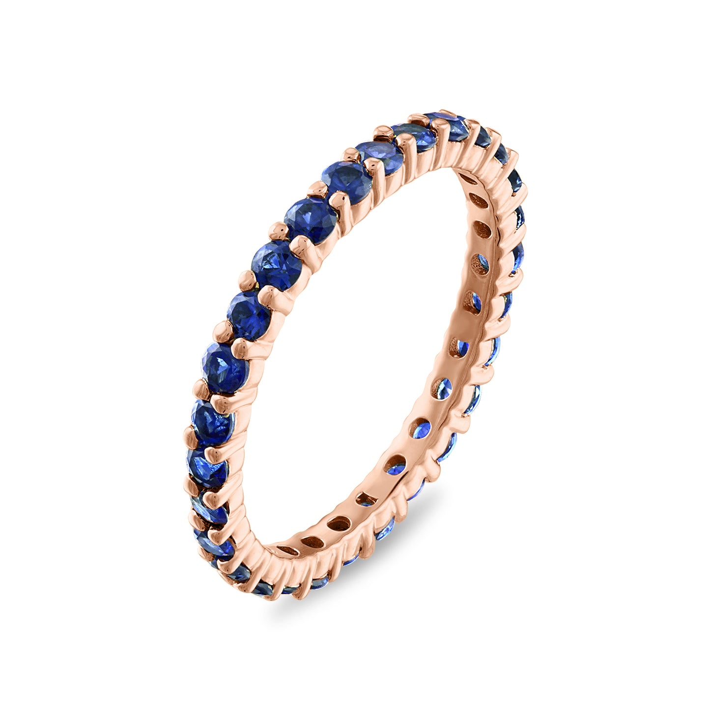 Shared Prong Blue Sapphire Eternity Band