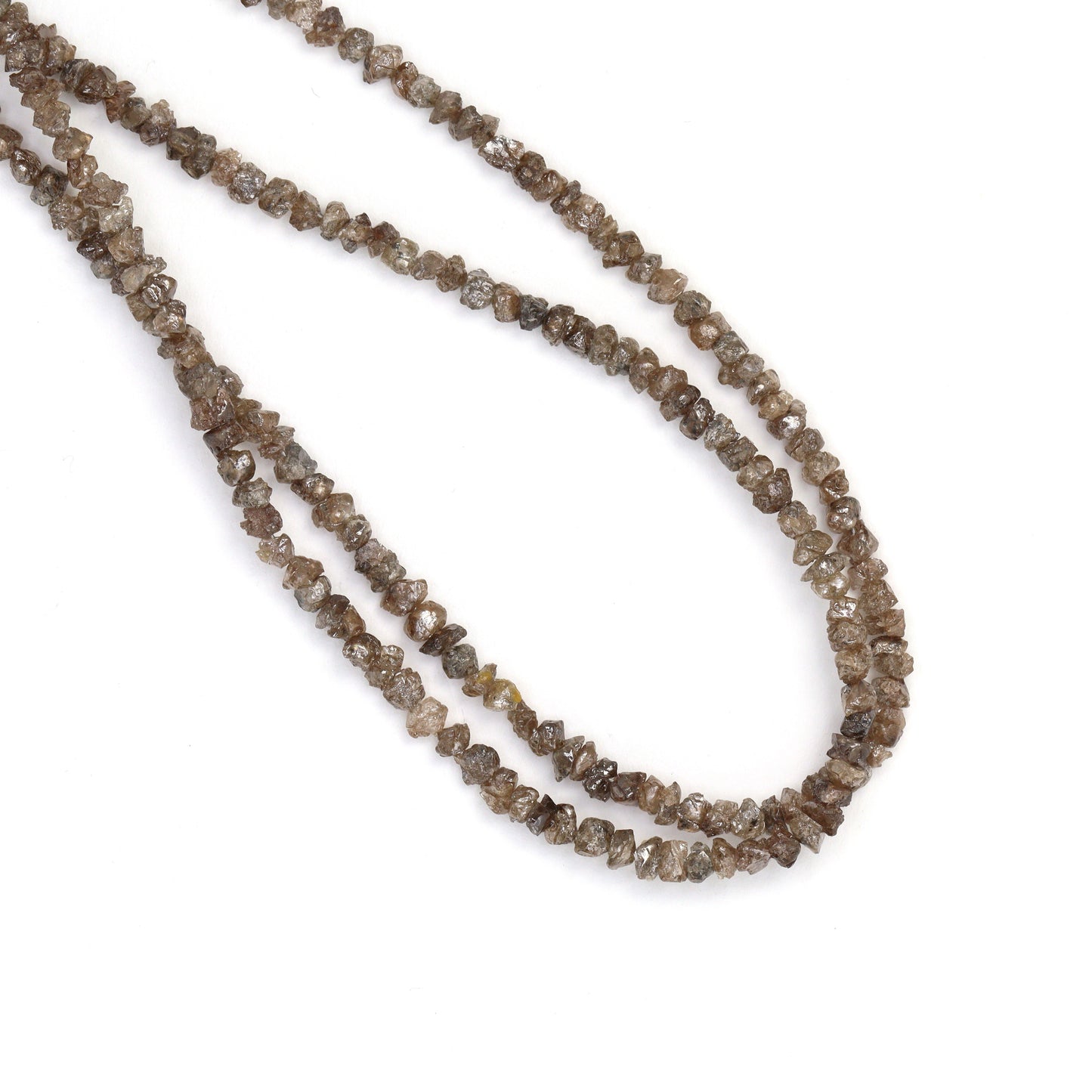 Brown Diamond 3mm Hand Faceted Chips Bead Strand