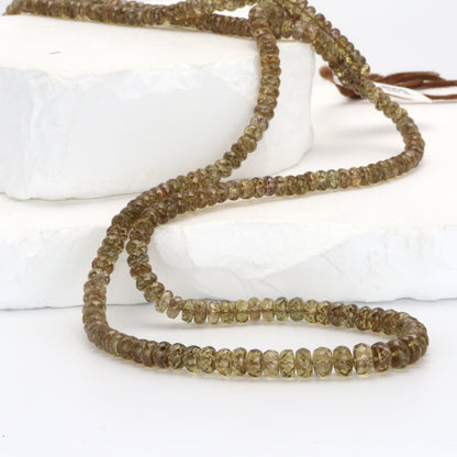 Color Change Garnet 4mm - 6mm Hand Faceted Rondelles Bead Strand