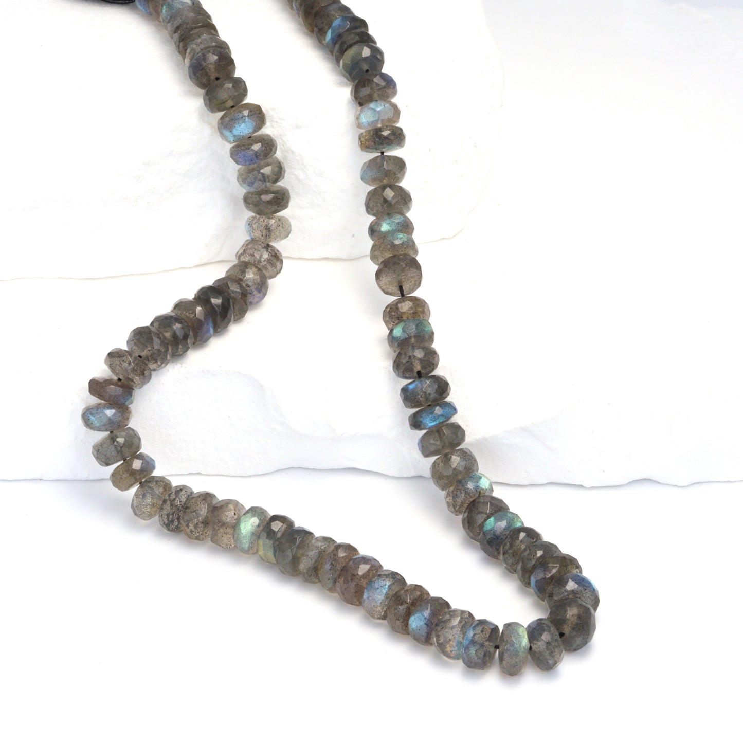 Blue Labradorite 6mm Faceted Rondelles Bead Strand