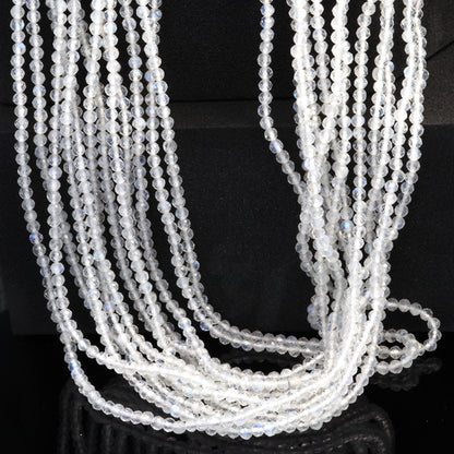 Rainbow Moonstone 2.5mm Faceted Rounds Bead Strand