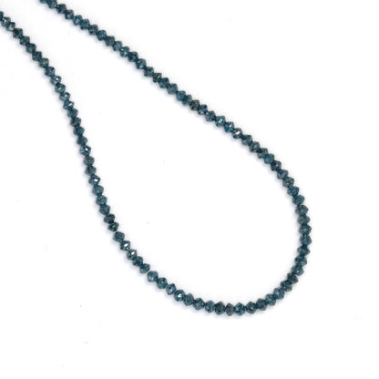 Blue Diamond 2.1mm - 2.7mm Hand Faceted Rondelles Bead Strand