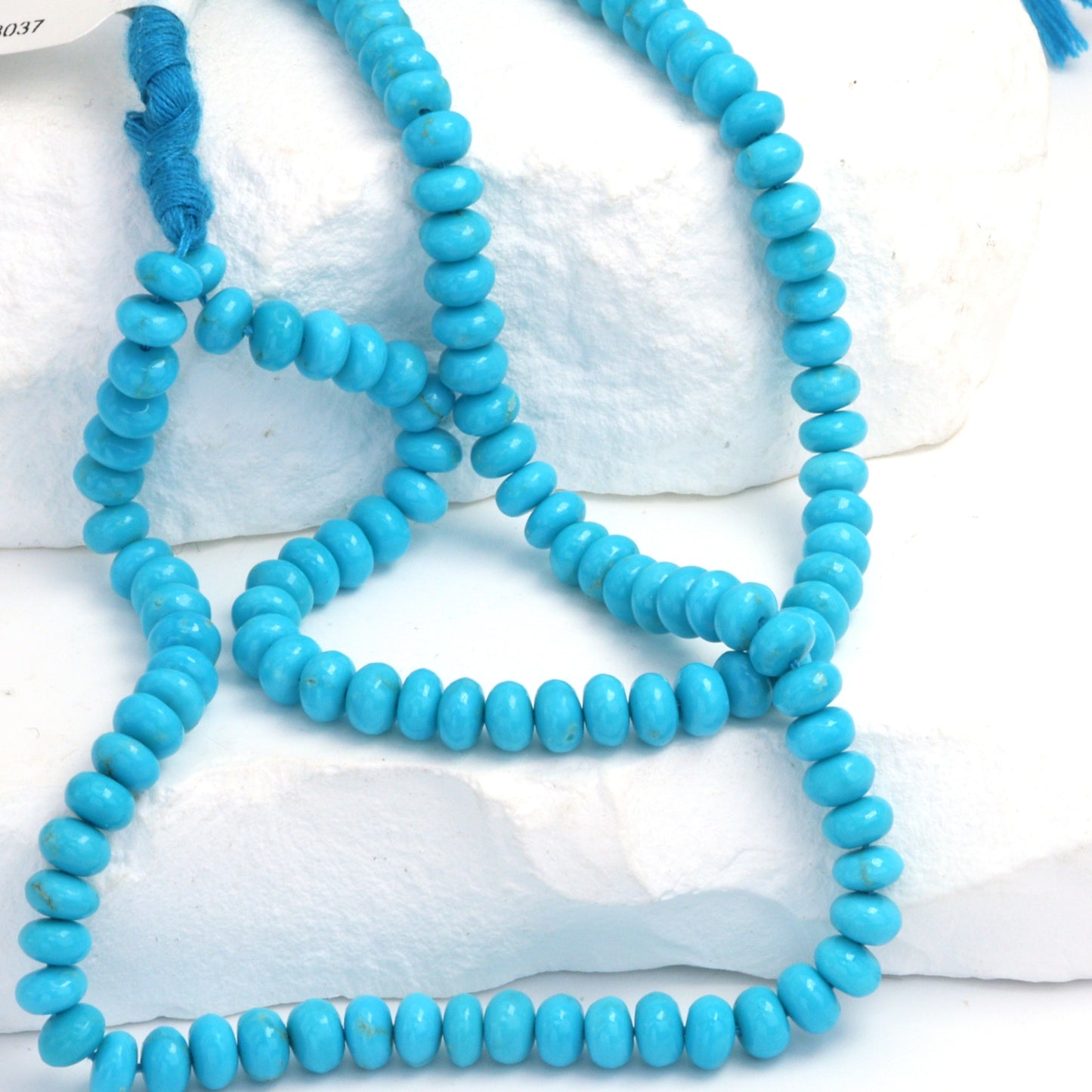 Sleeping Beauty Turquoise 5mm Smooth Rondelles Bead Strand