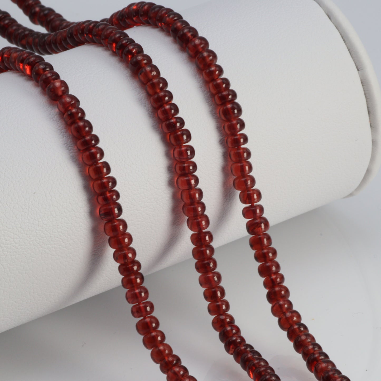 Red Garnet 3.5mm Smooth Rondelles