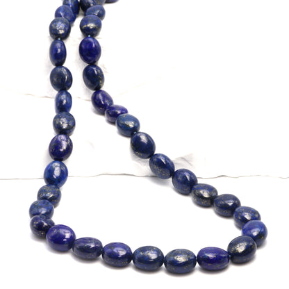 Royal Blue Lapis Lazuli 12x10mm Smooth Ovals Bead Strand