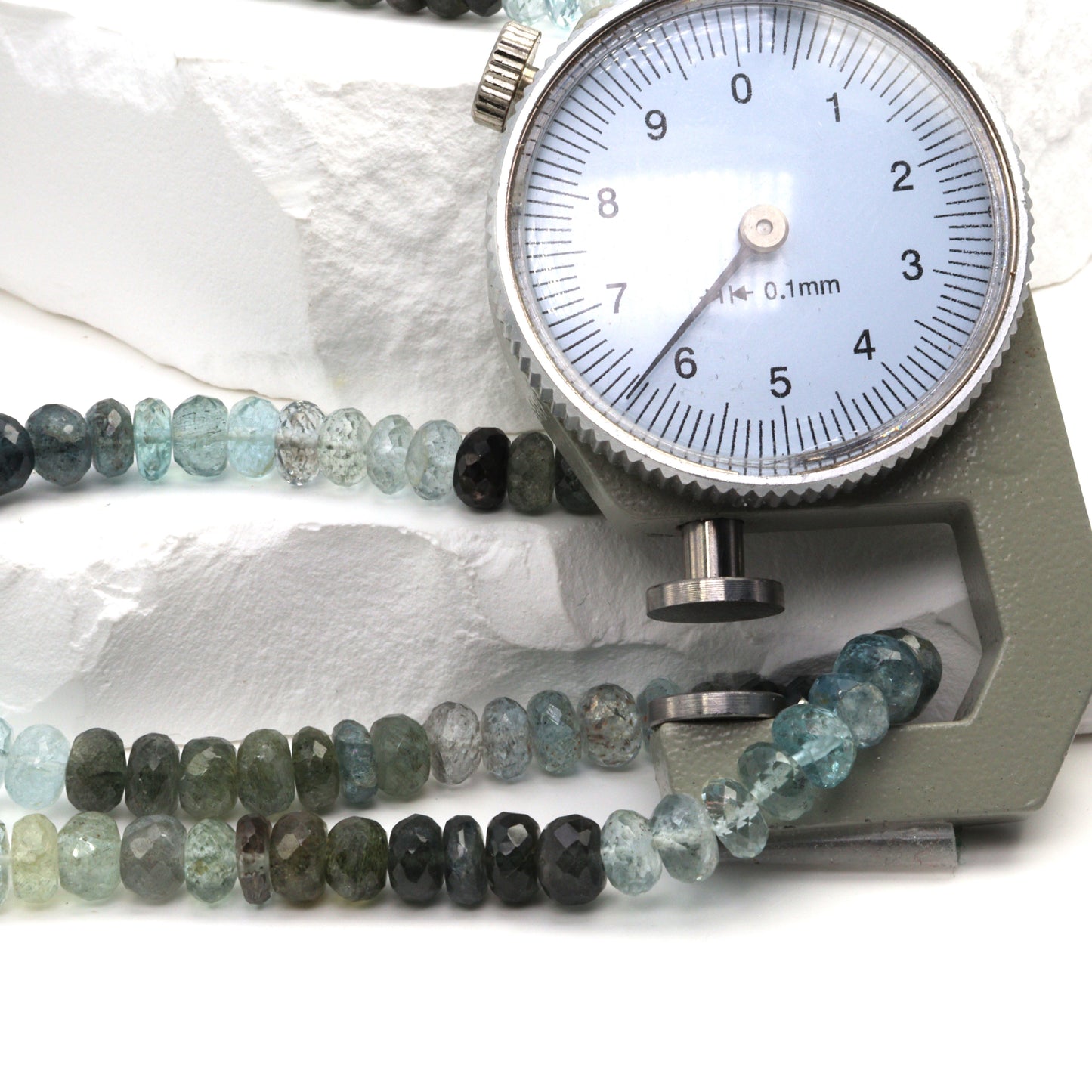 Moss Aquamarine 6mm Faceted Rondelles