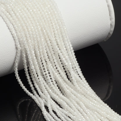 White Zircon 2mm Faceted Rondelles