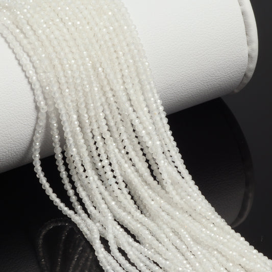 White Zircon 2mm Faceted Rondelles