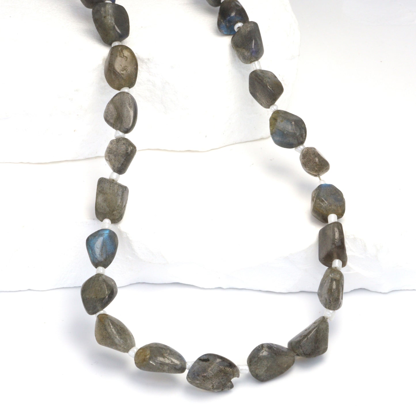 Labradorite 12x9mm Smooth Nuggets Bead Strand
