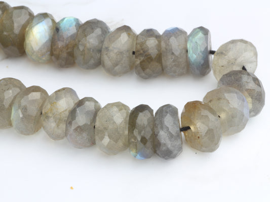 Blue Labradorite 10mm Faceted Rondelles