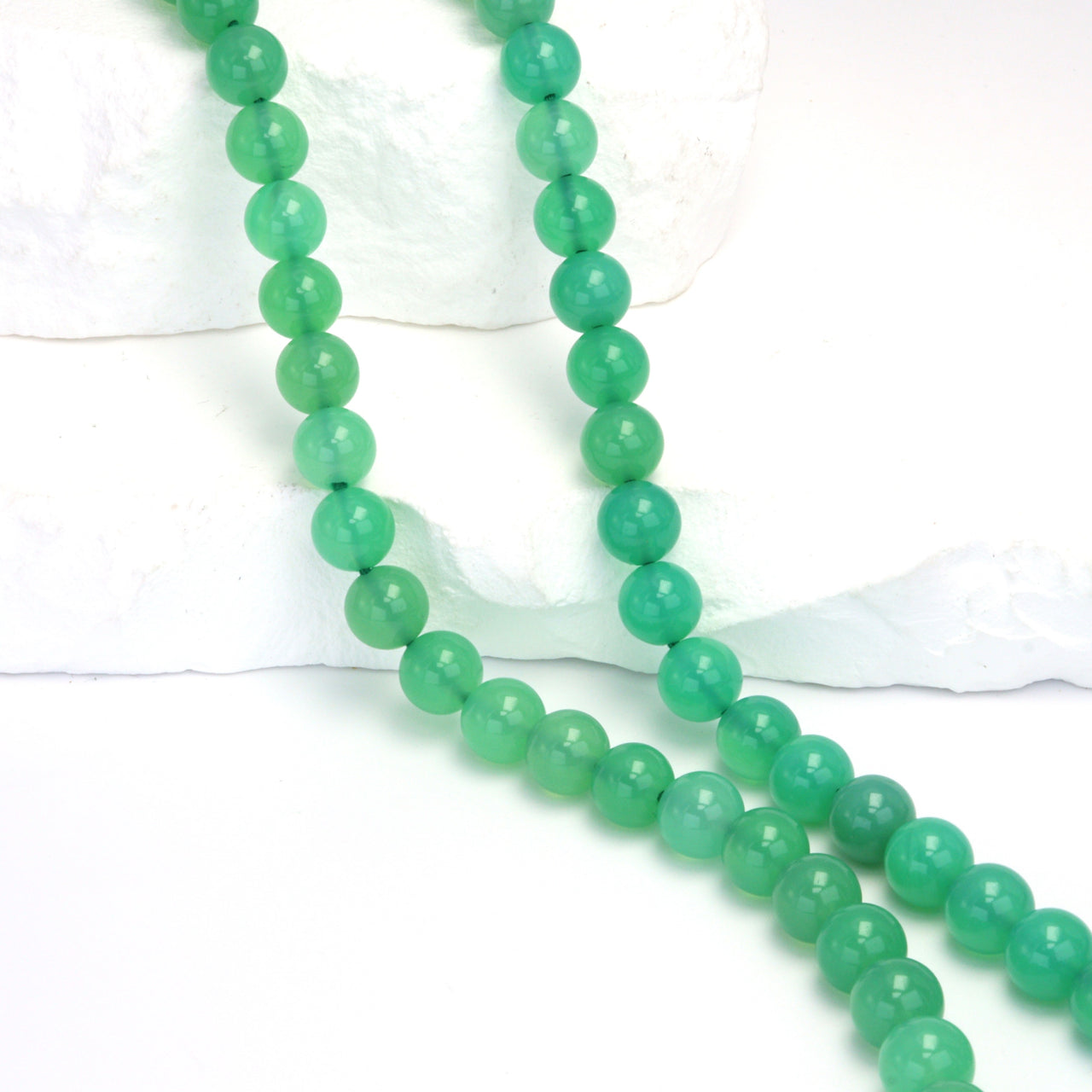 Apple Green Chrysoprase 7mm Smooth Rounds