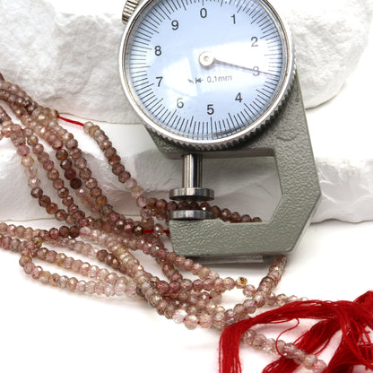 Ombre Light Red Zircon 2.5mm Faceted Rondelles