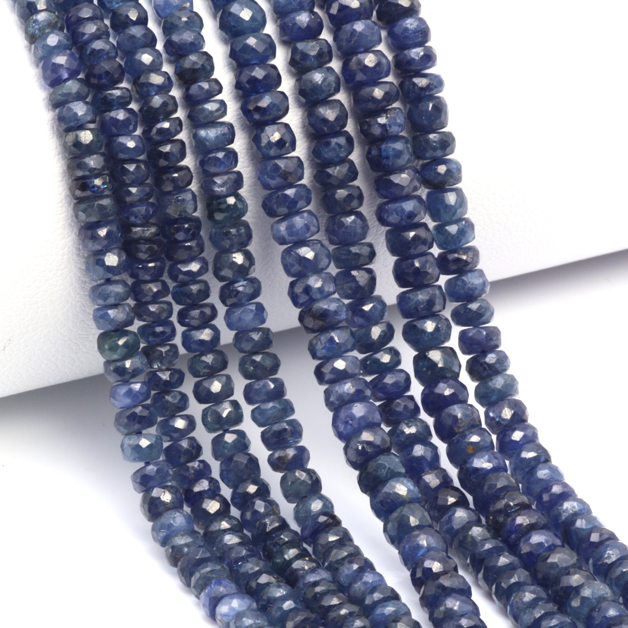 Blue Sapphire 3.5mm Faceted Rondelles