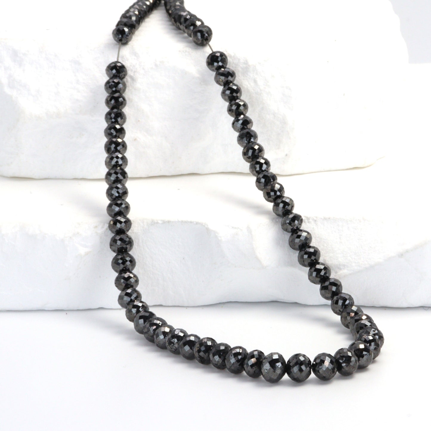 Black Diamond 4.5mm Faceted Rondelles
