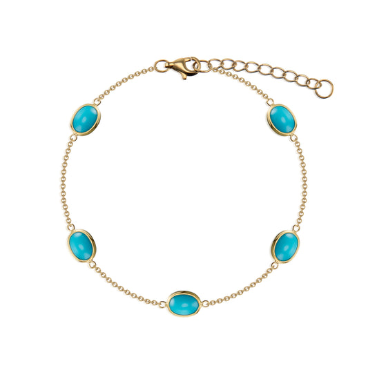 18K Turquoise Station Bracelet