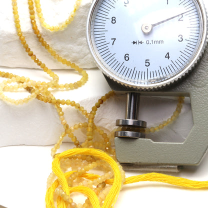 Ombre Yellow Agate 2mm Faceted Rounds