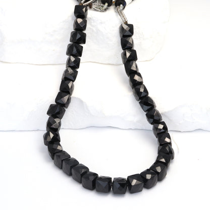 Black Spinel 6mm Faceted Cubes