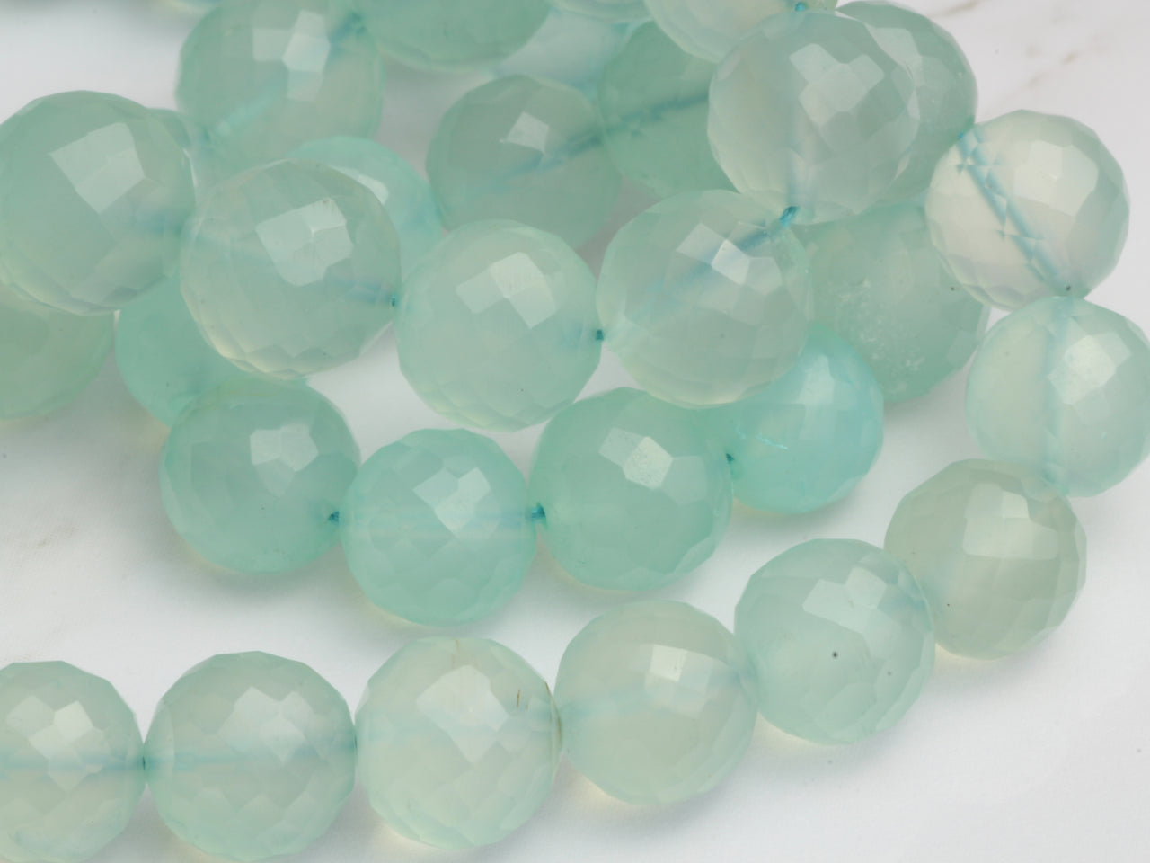 Aqua Chalcedony 7mm Faceted Rounds