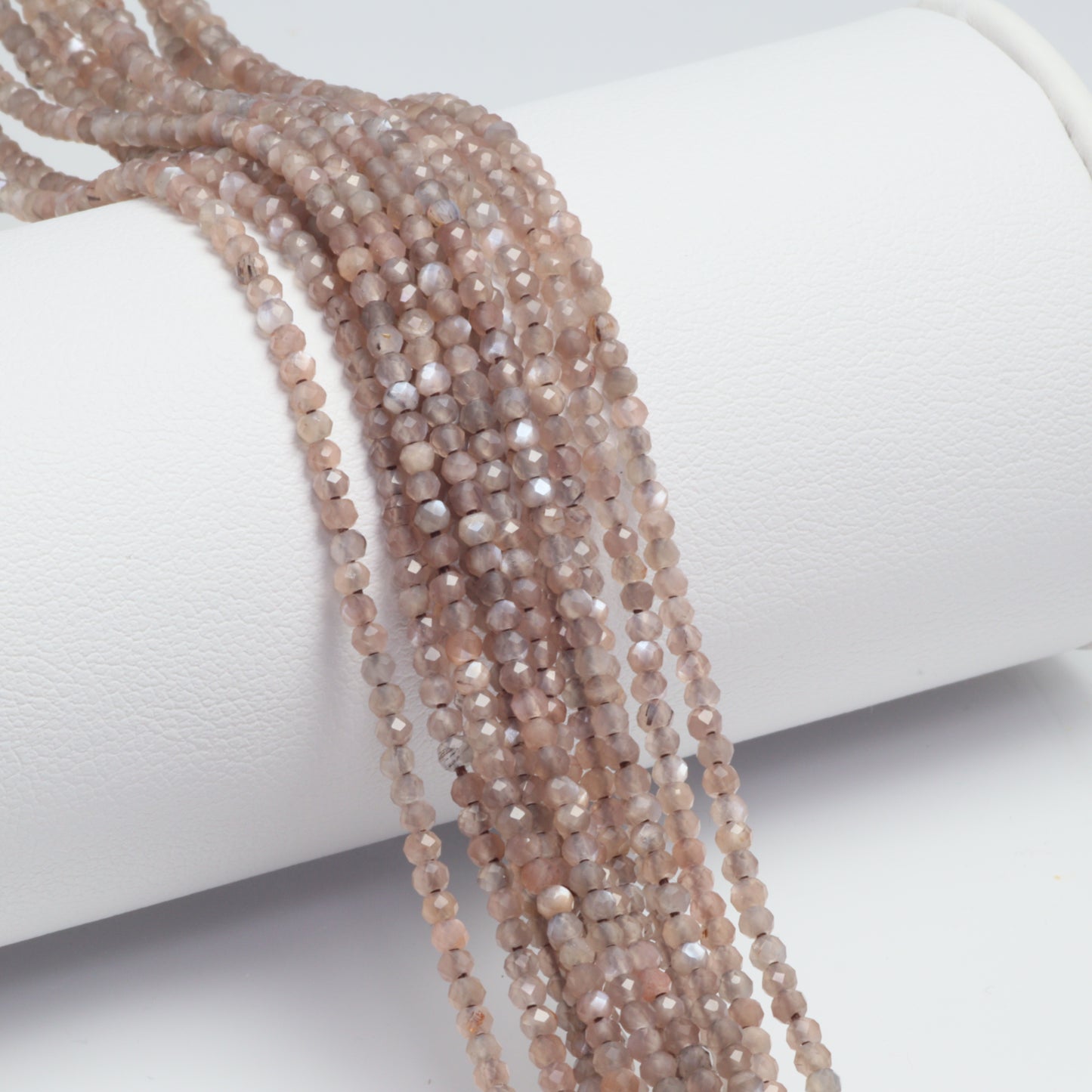 Chocolate Moonstone 2mm Faceted Rounds Bead Strand