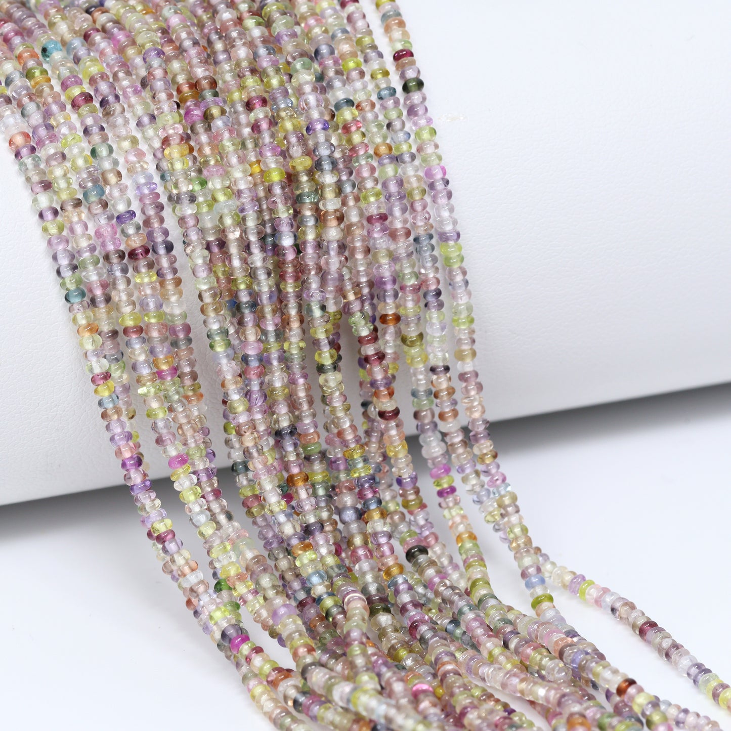 Multi Sapphire 2mm Smooth Rondelles Bead Strand