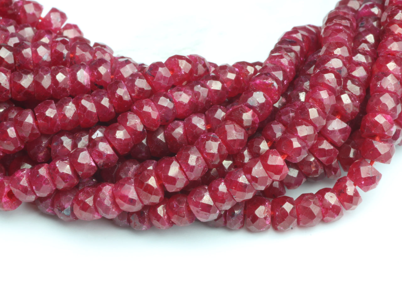Dyed Red Ruby 3.5mm Faceted Rondelles