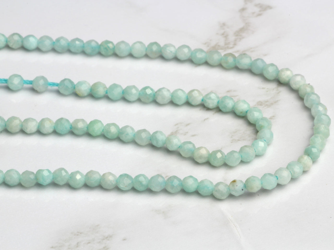 Light Blue Amazonite 2mm Faceted Rounds
