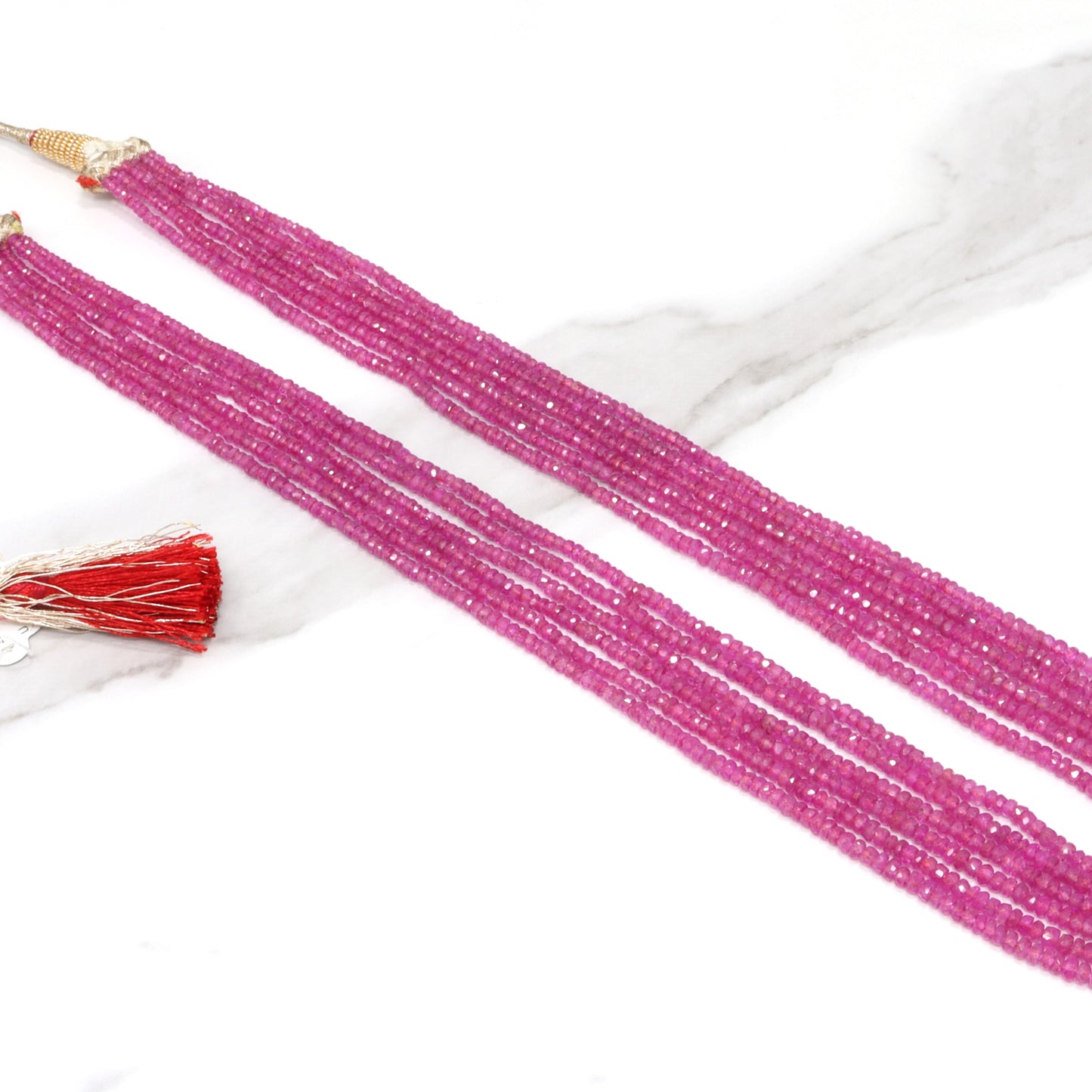 Pink Sapphire 2.5mm Faceted Rondelles