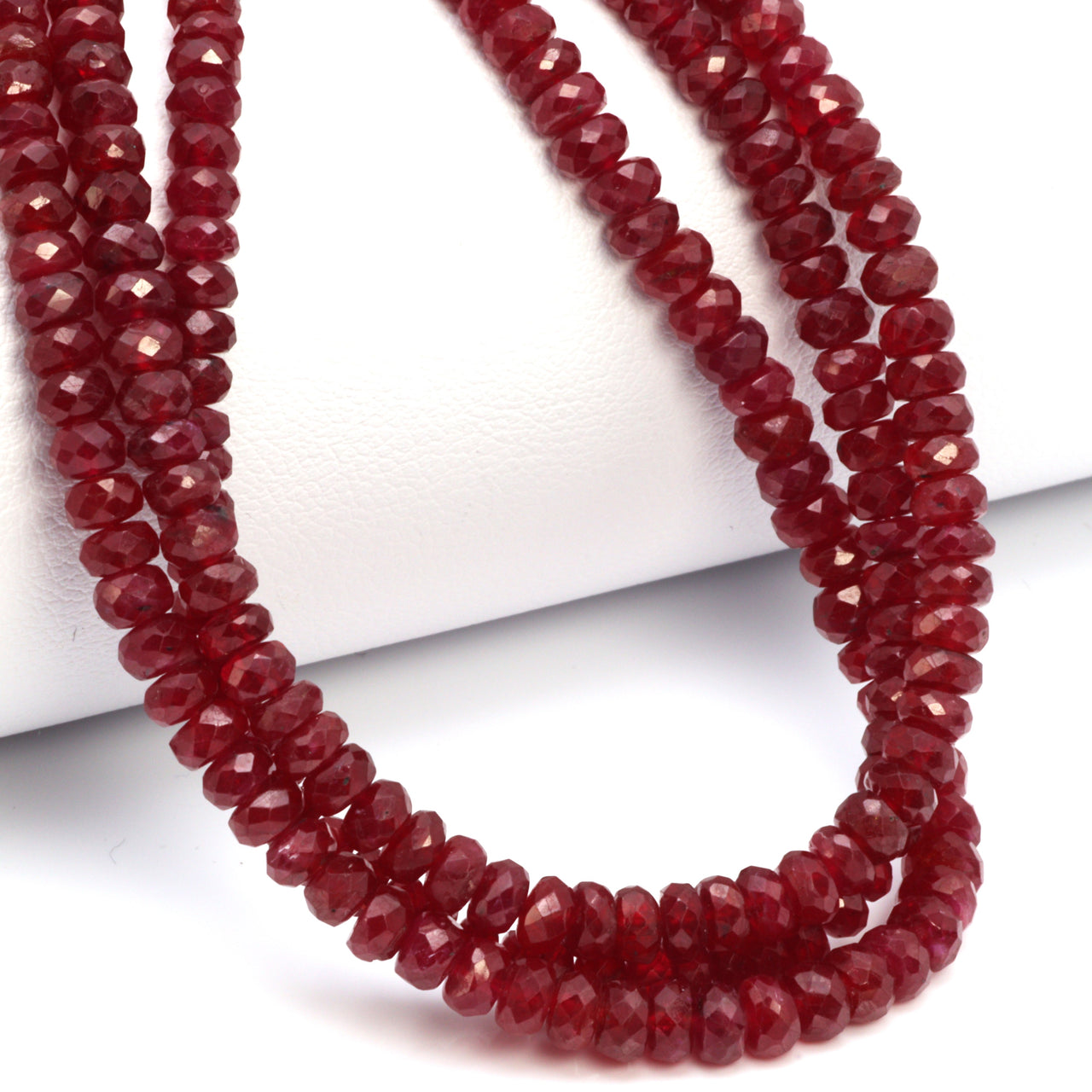 Red Ruby 4mm Faceted Rondelles