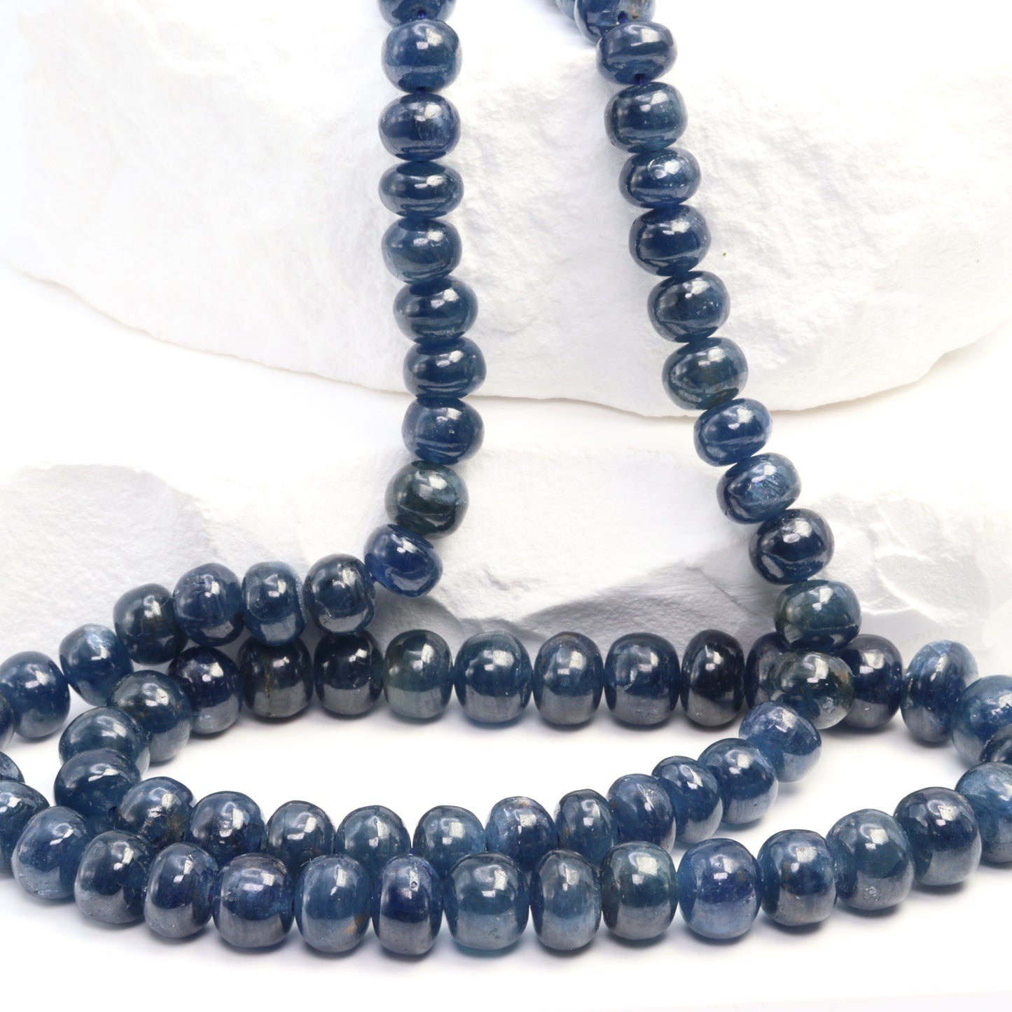 Blue Sapphire 6mm Smooth Rondelles