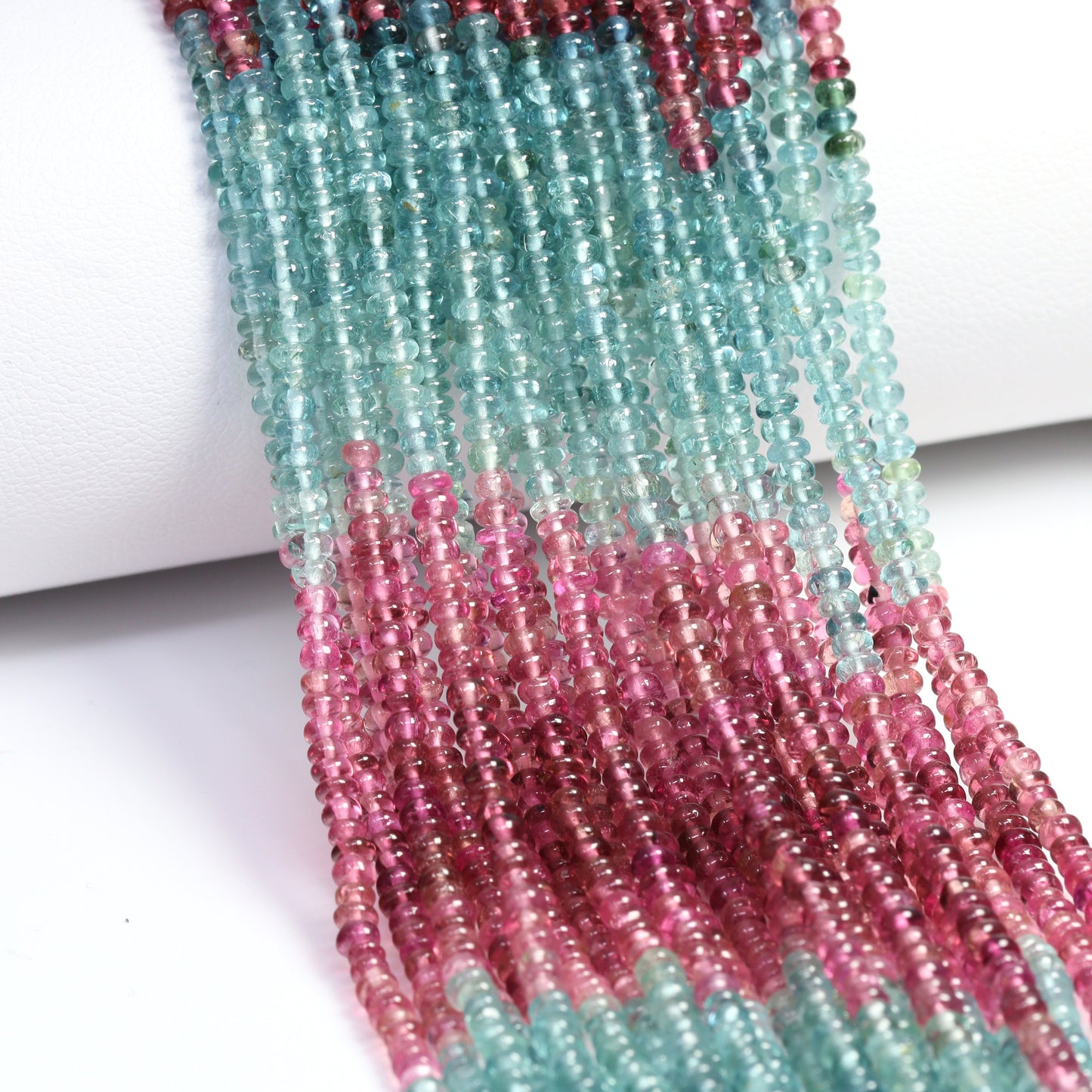 Watermelon Tourmaline 2.5mm Smooth Rondelles Bead Strand