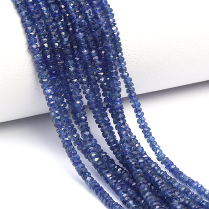 AA Royal Blue Sapphire 2.5mm Faceted Rondelles Bead Strand