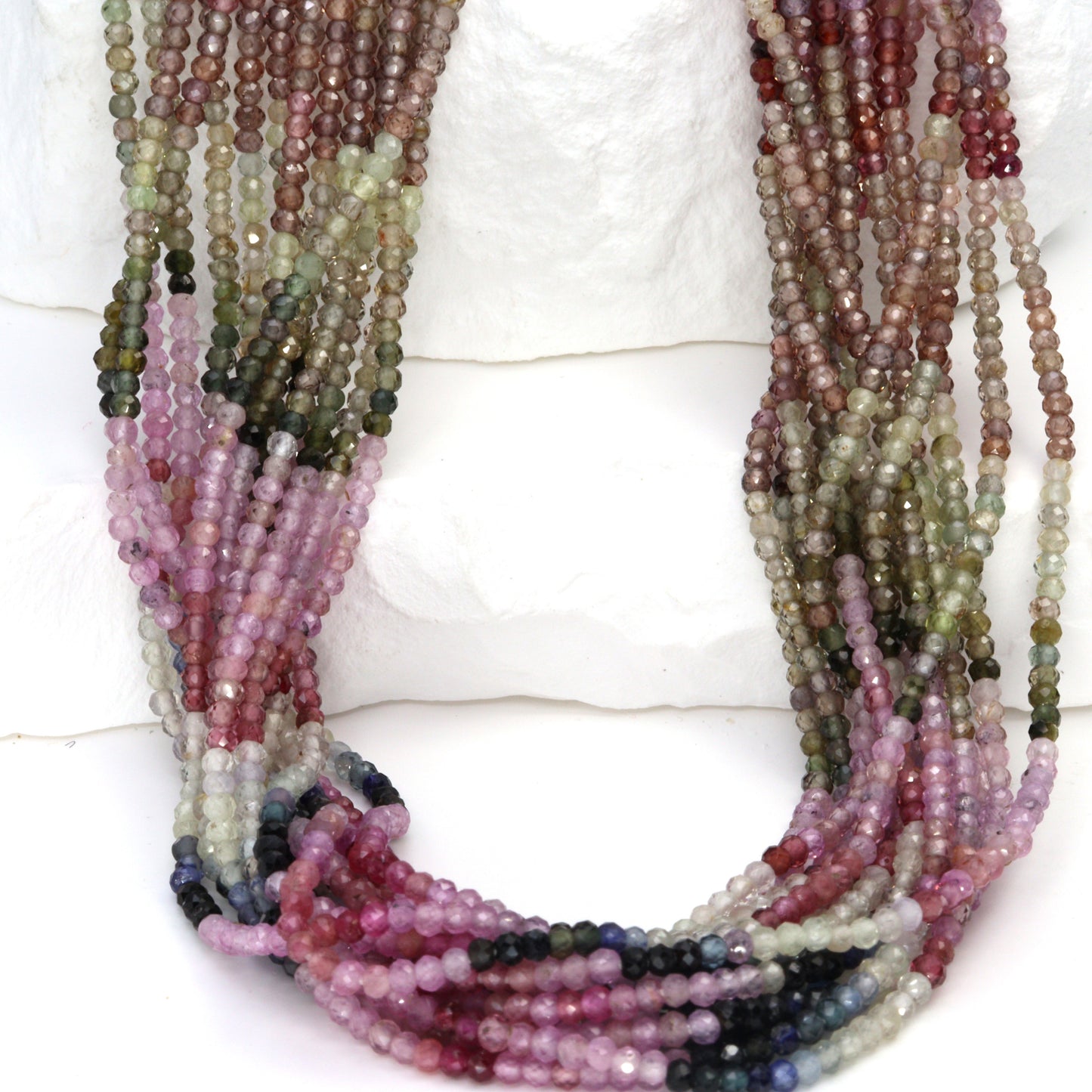 Tundra Sapphire 2mm Faceted Rounds Bead Strand