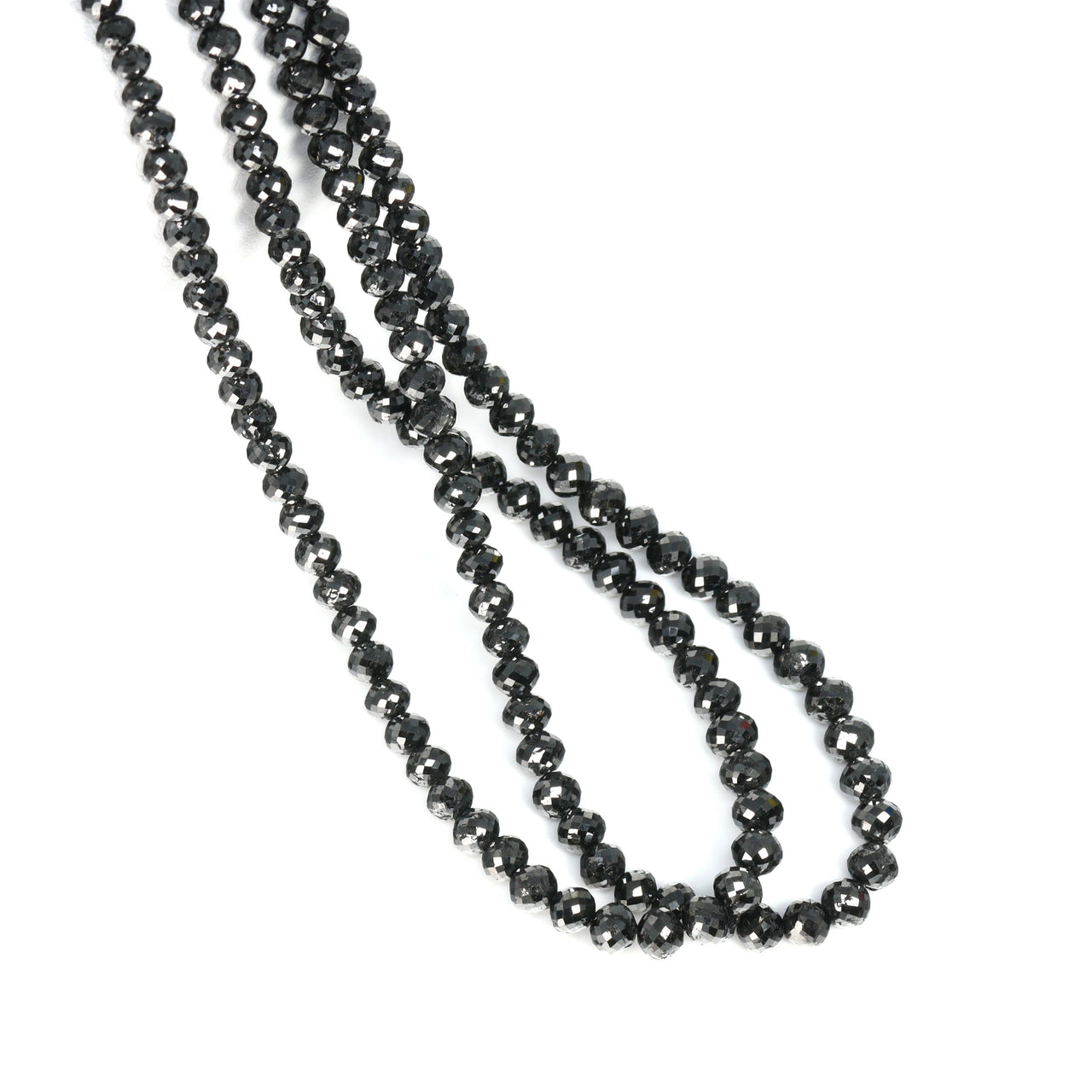 Black Diamond 3.5mm – 4.5mm Faceted Rondelles Bead Strand