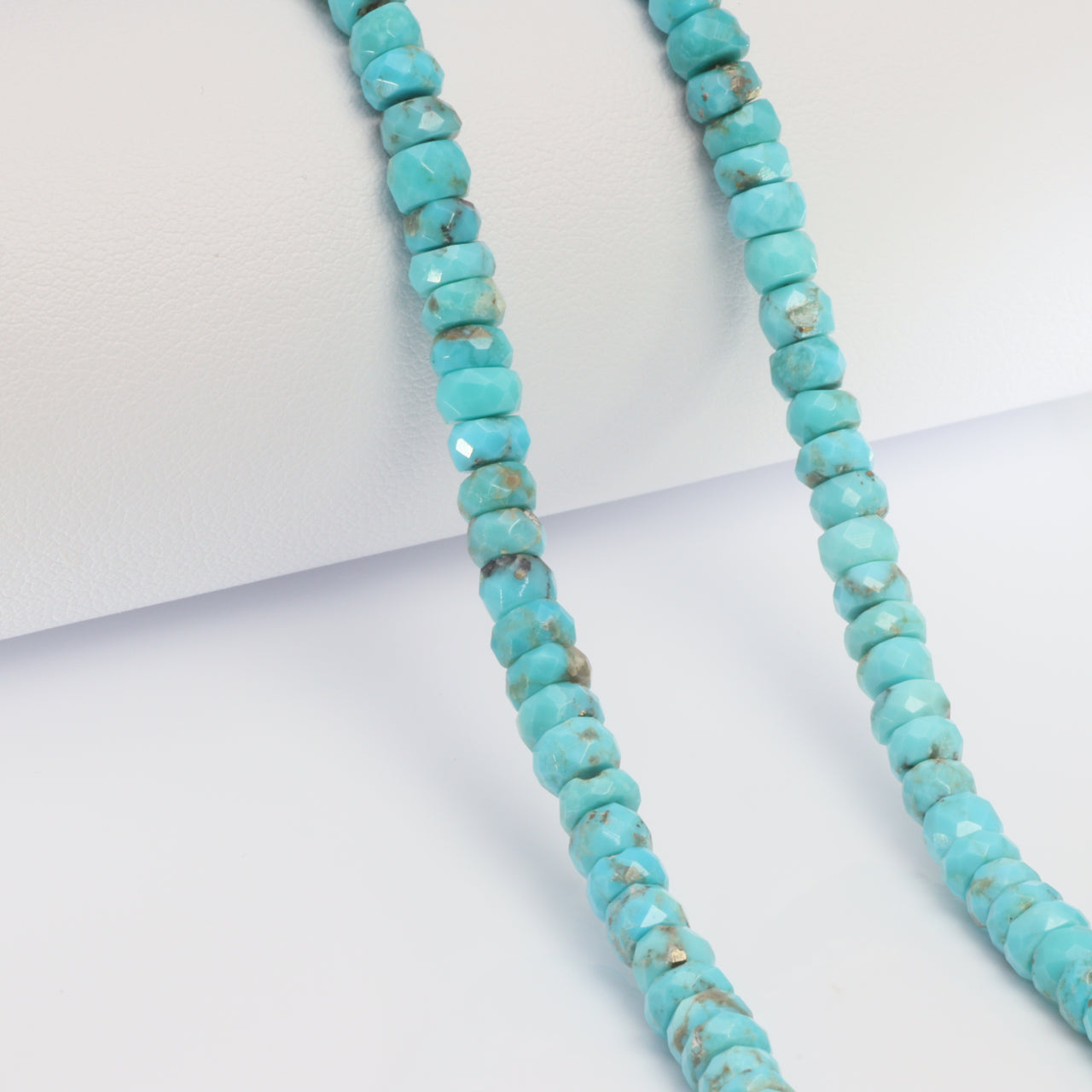 Natural Blue Turquoise 4.5mm Faceted Rondelles Bead Strand