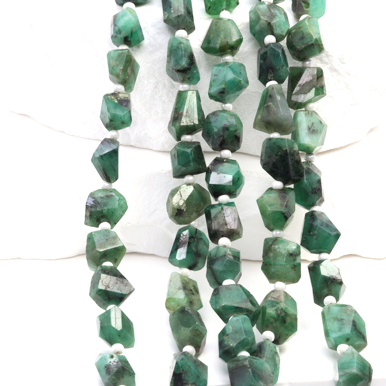 Emerald 10x8mm Faceted Nuggets