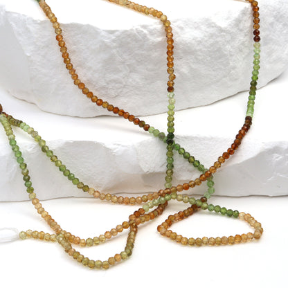 Petro Tourmaline 2mm Faceted Rondelles Bead Strand