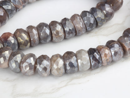 Coated Multi Moonstone 8mm Faceted Rondelles
