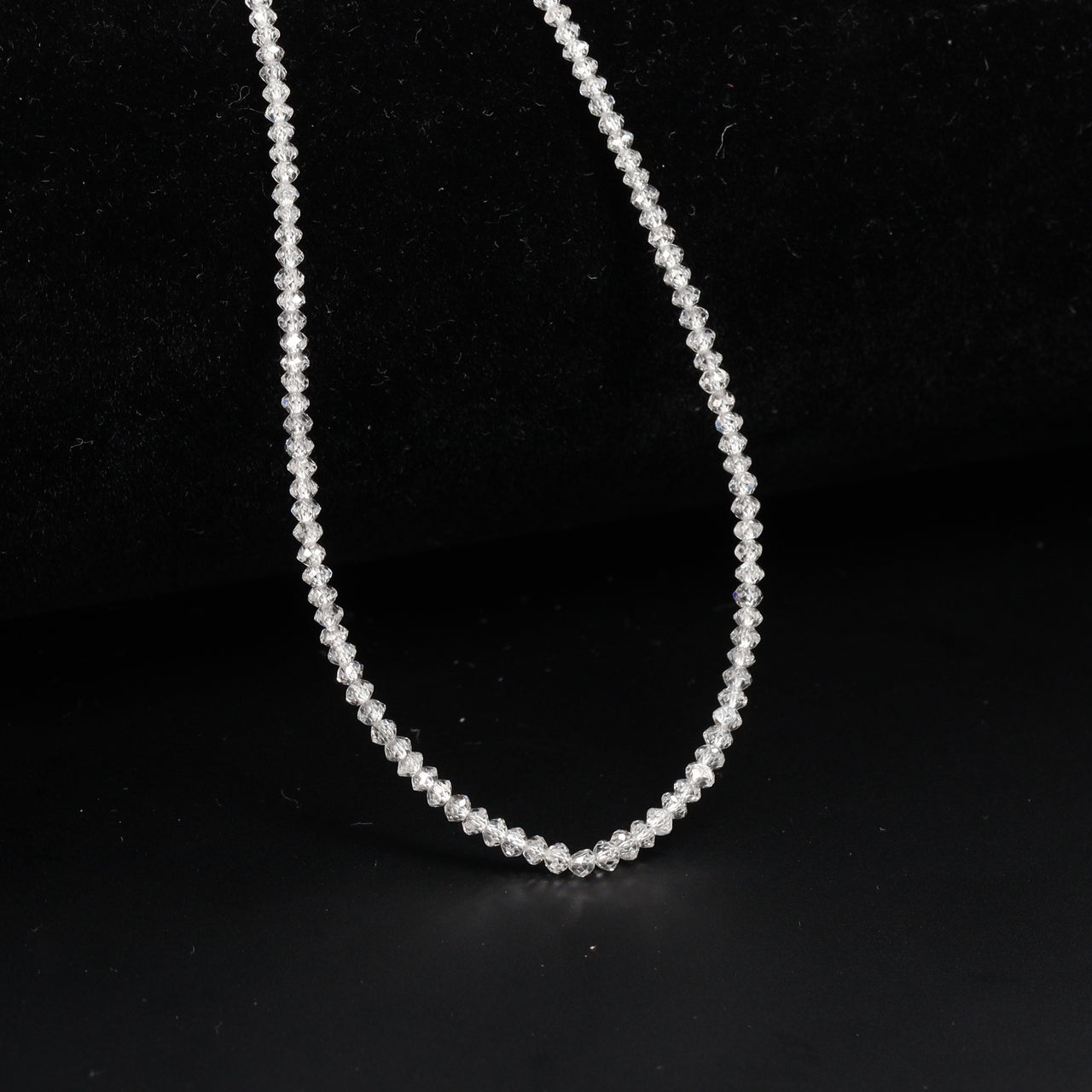 Lab Grown Diamond 1.7mm – 2.2mm Hand Faceted Rondelles Bead Strand