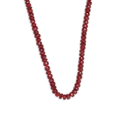 Red Ruby 3.5mm - 4.0mm Hand Faceted Rondelles Bead Strand