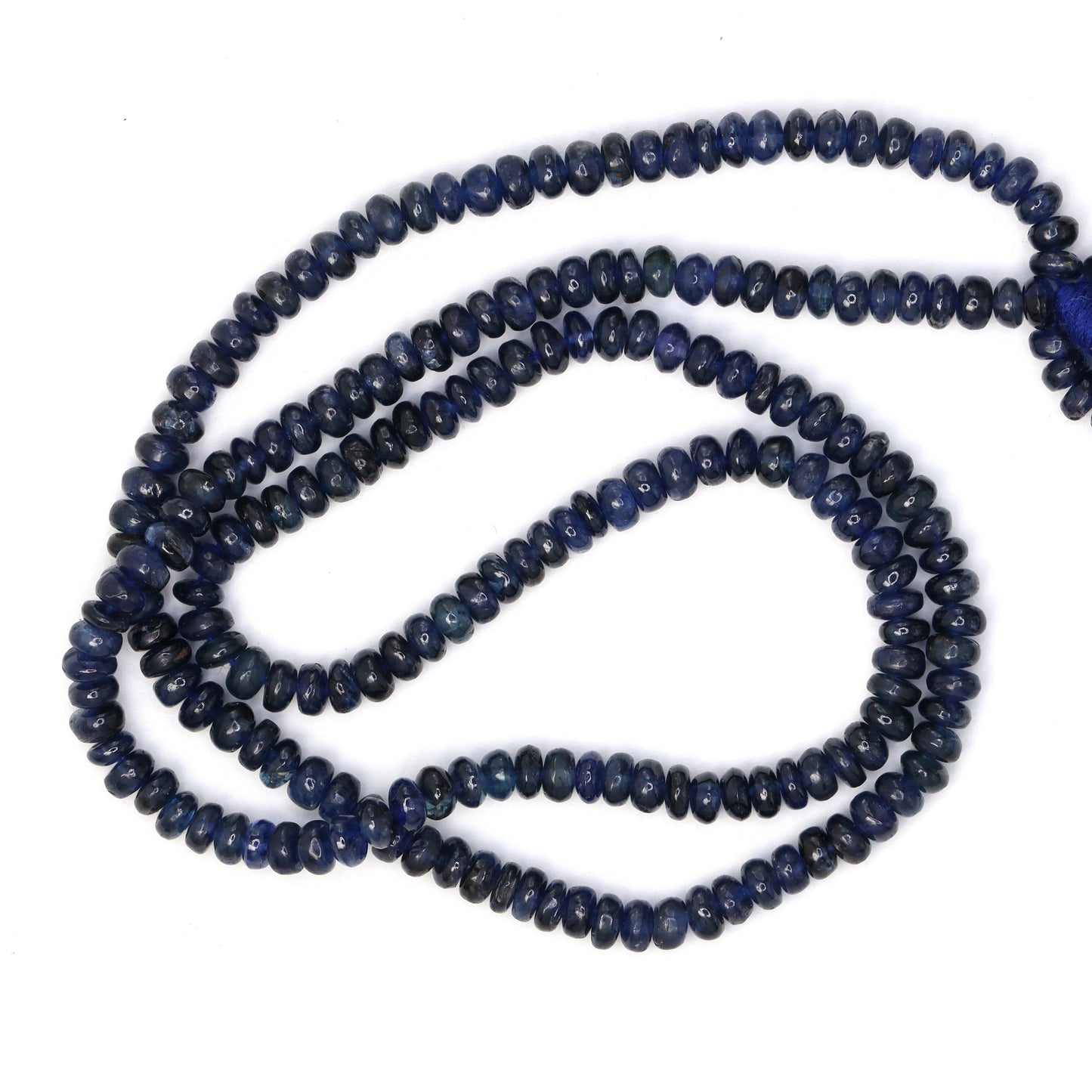 Navy Blue Sapphire 3.5mm Smooth Rondelles Bead Strand