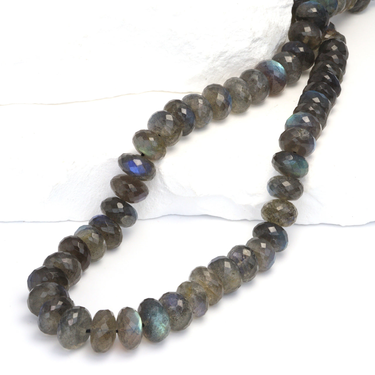 AAA Blue Labradorite 9mm Faceted Rondelles Bead Strand