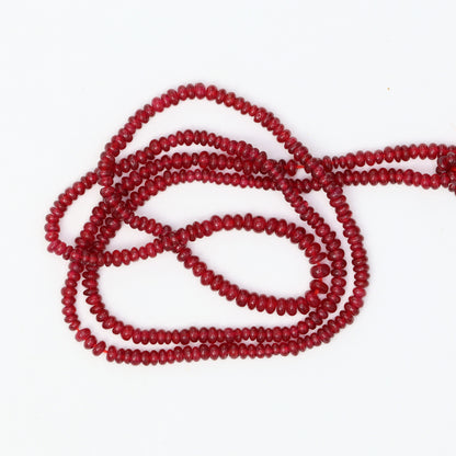 Ruby 2mm Smooth Rondelles Bead Strand