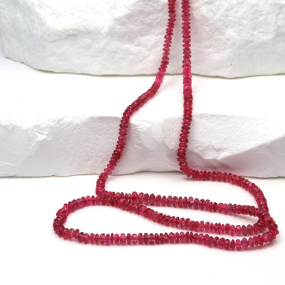Pink Spinel 2.25mm Smooth Rondelles Bead Strand